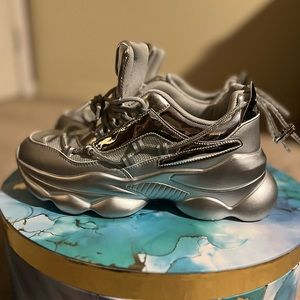 Silver Metallic Sneakers